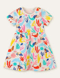 Kleid mit Meerjungfrau-Print „Underwater World“.