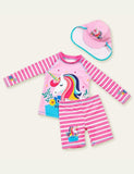 Unicorn Muinchille Fada Scoilte Swimsuit