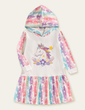 Unicorn Printed Hooded Dress - Bebehanna