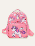 Unicorn Rainbow Mála Scoile Clóbhuailte Iomlán Backpack