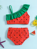 Watermelon Print Split Swimsuit - Bebehanna