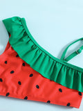 Watermelon Print Split Swimsuit - Bebehanna