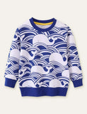 Whale Wave Printed Sweatshirt