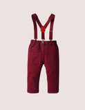 Wine Red Overalls Party Suit - Bebehanna